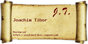 Joachim Tibor névjegykártya
